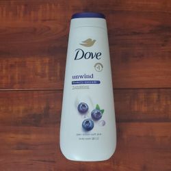 Dove UNWIND 24 Hr Renewing Micromoisture Body Wash: BLUEBERRY + Moon Milk Scent 20 oz