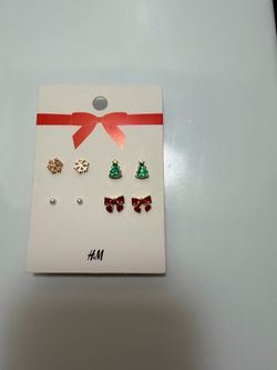 H&M Christmas Stud Earrings Set of 4