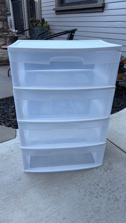 Sterilite 4-Drawer Wide Plastic Storage Drawers 31.5” H x 21.75” W x 15” D