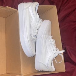 LIL GIRL ALL WHITE VANS Brand New Size 13.5 $30