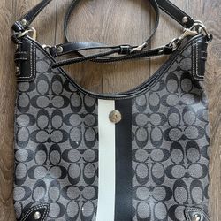 Coach Signature Stripe Shoulder Crossbody Bag