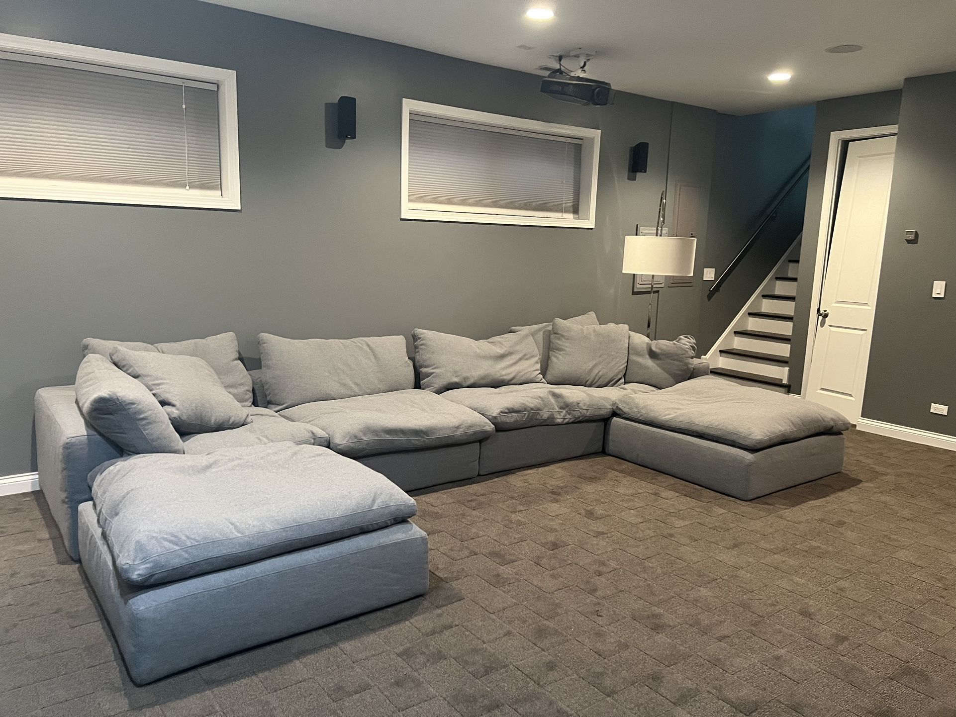 RH Restoration Hardware cloud collection modular sofa, light grey.