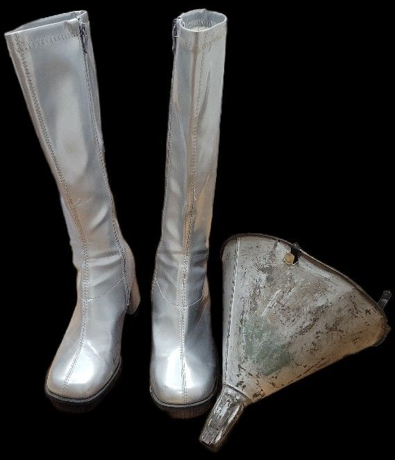Silver Dress Boots Tin Man Hat