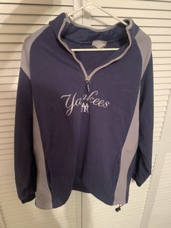 VTG New York Yankees Sweatshirt Men’s Large? Blue MLB Baseball Lee Sport 90s 1/4 Zip 