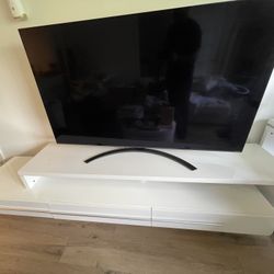 Italian Hardwood White Tv Stand