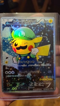 RARE CUSTOM POKEMON CARD - LUIGI JAPANESE HOLOGRAPHIC ORICA CARD - NINTENDO KIDS TOY GAME SUPER MARIO