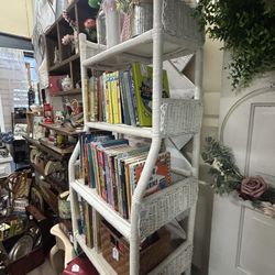 Vintage Wicker Bookshelf 