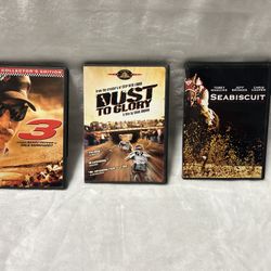 3 The Dale Earnhardt Story Dust to Glory Seabiscuit DVD UNTESTED  