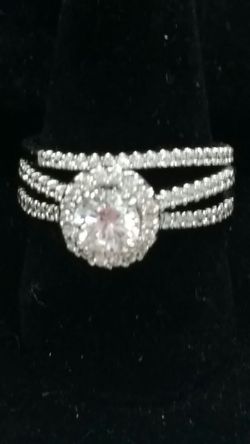 .925 sterling silver. Cz Diamond Ring