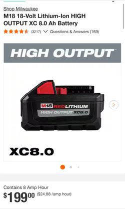 Milwaukee XC8.0ah 2pack