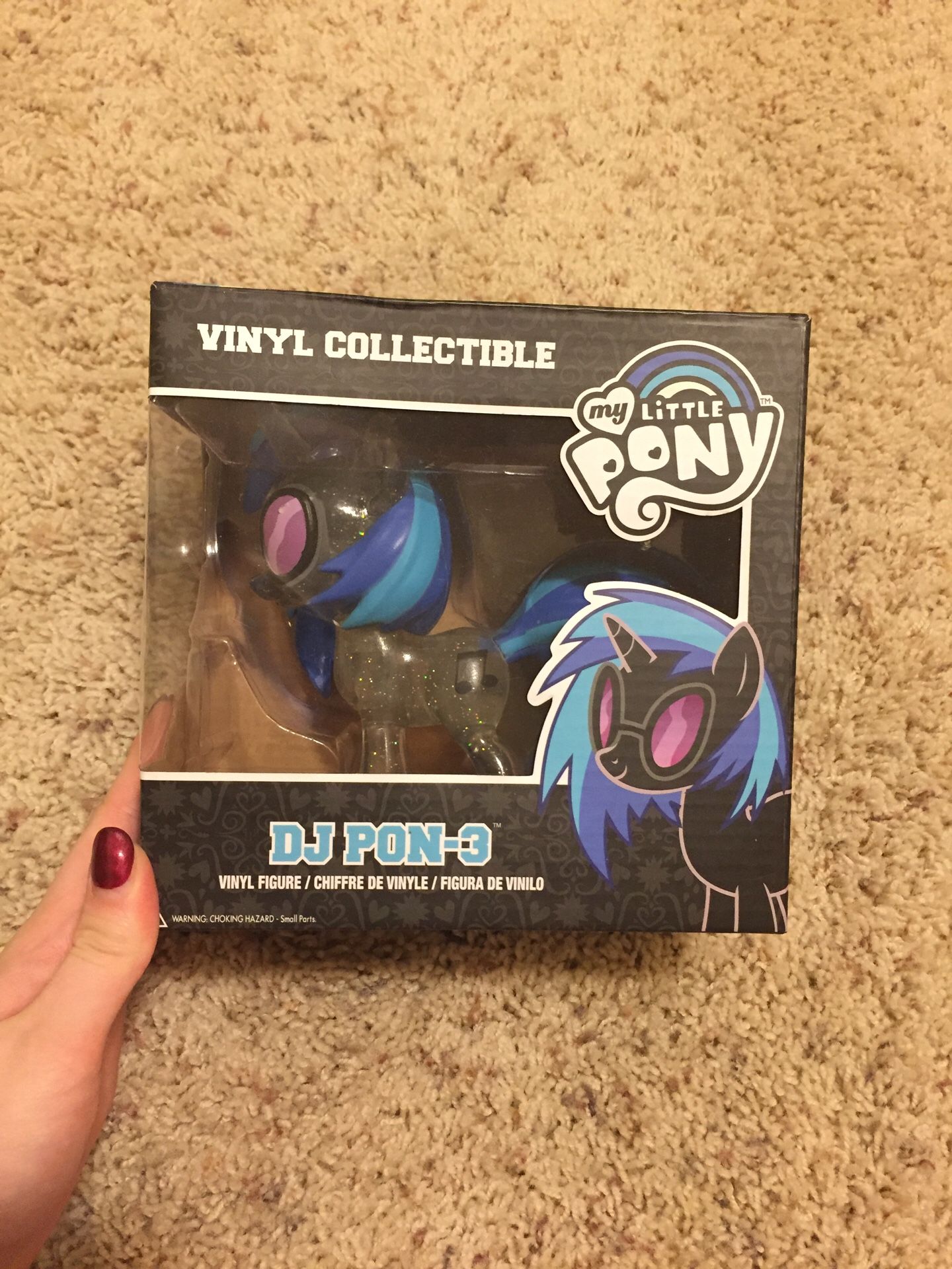 My Little Pony MLP DJ Pon-3 Vinyl Scratch Clear Glitter Vinyl Funko Figutr