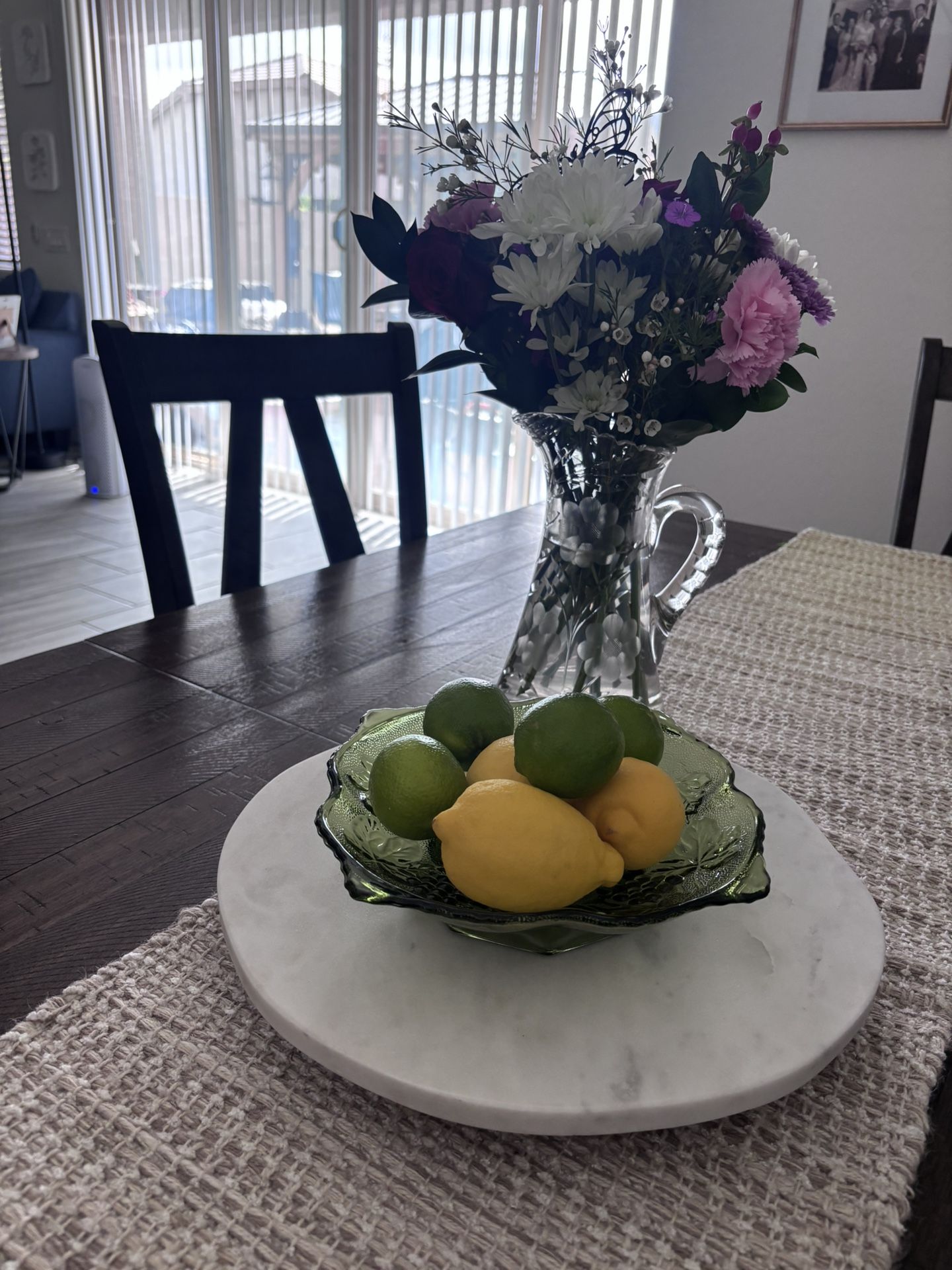 Vintage Olive Green Pressed Glass Grape Pattern Serving Bowl•Plate