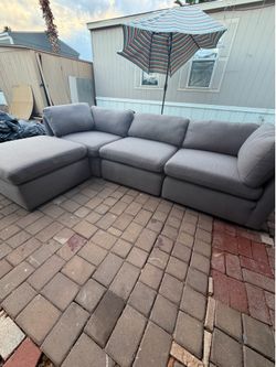 Grey sectional couch