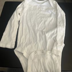 White Long Sleeve Onesie For Baby Boy 24 Months 