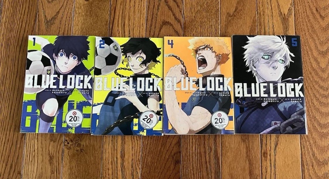 Blue Lock Manga Anime Book Lot Vol 1 2 4 5 English Set Bundle