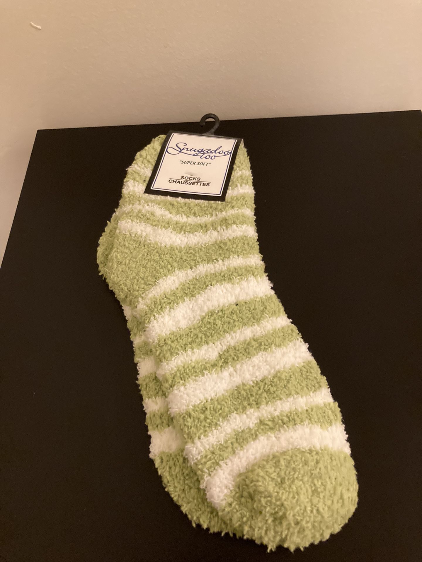 Snugadoo Too Super Soft Socks (Lime Green + White Stripes)