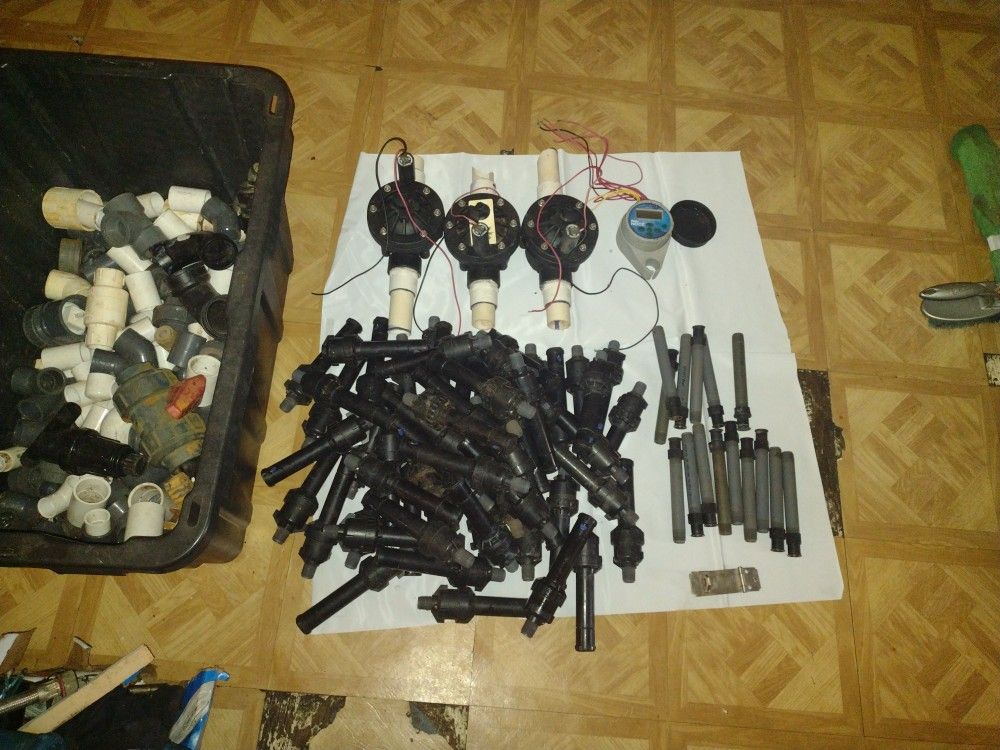 Sprinkler System And Parts Rain Bird 3500 Heads Hunter Valves And Timer