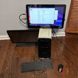 Pc for sale with 2 Monitors for sale with keyboard and mouse