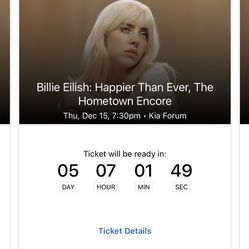 Billie Eilish tickets NEXT WEEK SHOW  Thumbnail