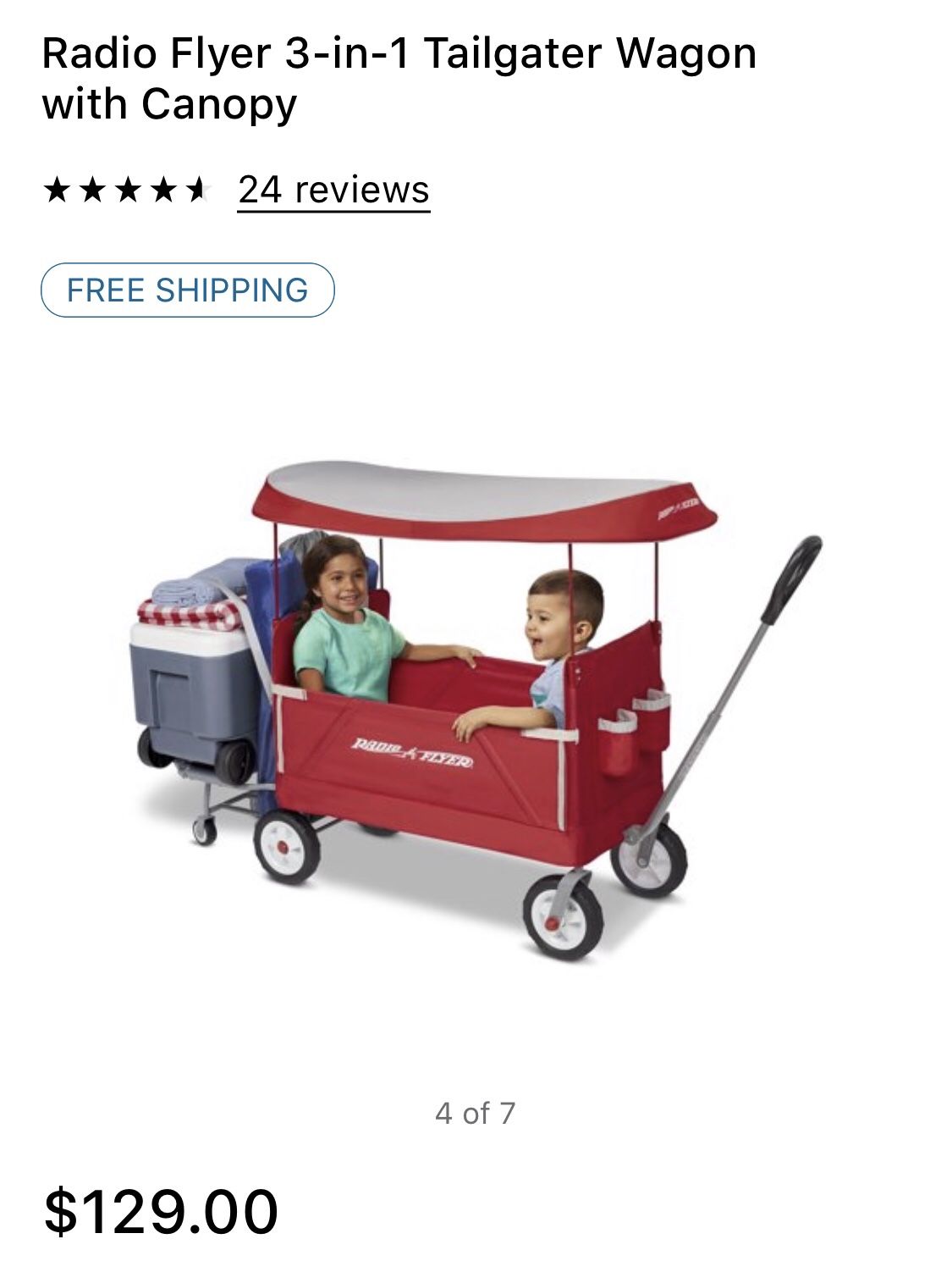 Radio Flyer 3-in-1 tailgater wagon with canopy