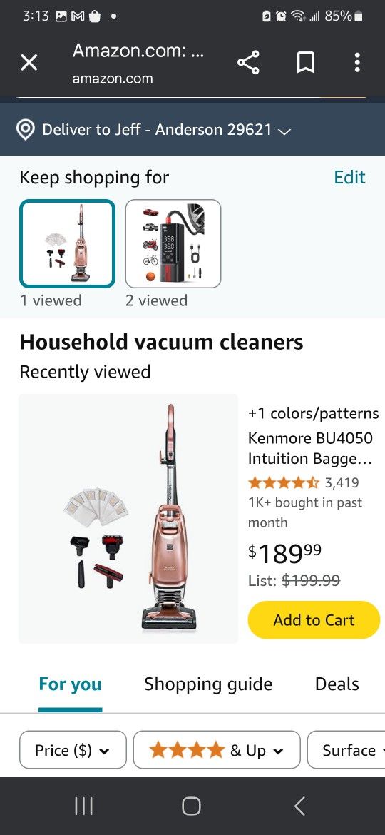 Brand new Kenmore Intuition Vacuum Cleaner