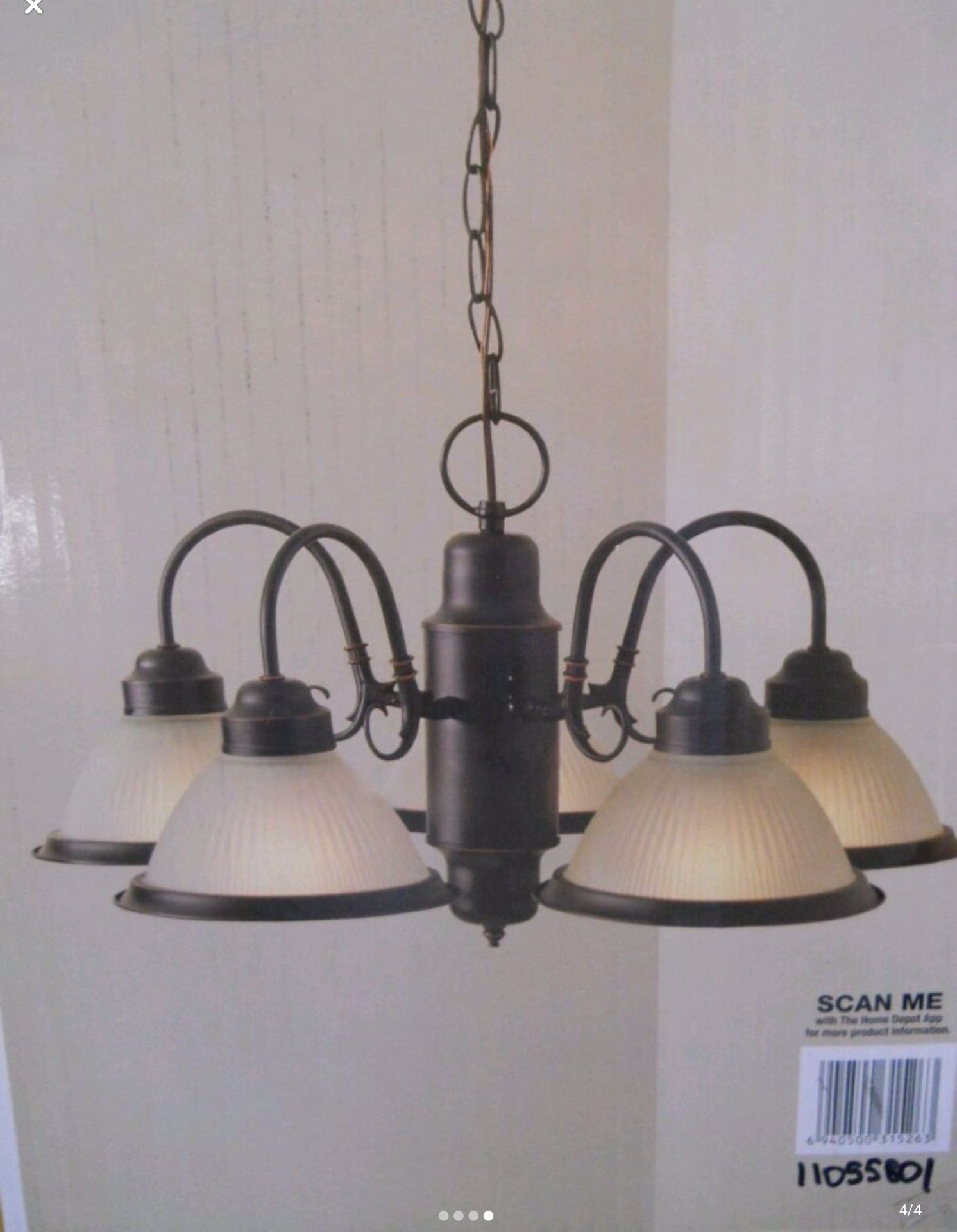 5-Light Bronze Chandelier Light Fixture