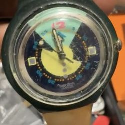 vintage 1980s Swatch Scuba watch is likely the 'Shark Attack'