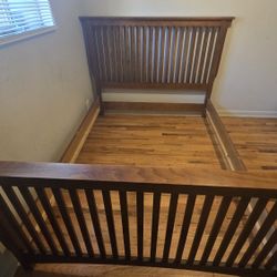 **Moving Sale** Solid Oak Queen Bed Frame