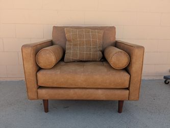 Mid-Century Modern Leather Accent Chair