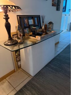Glass sofa table