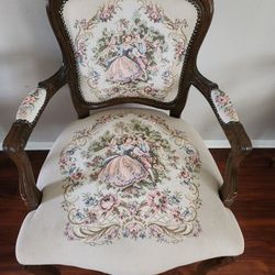 Antique Victorian needlepoint arm chair  Accent chair