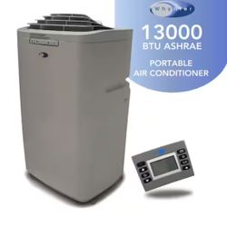 Whynter 6,345 (DOE) BTU Portable Air Conditioner Cools 420 Sq. Ft., Dehumidifier, Remote and Carbon Filter in Gray