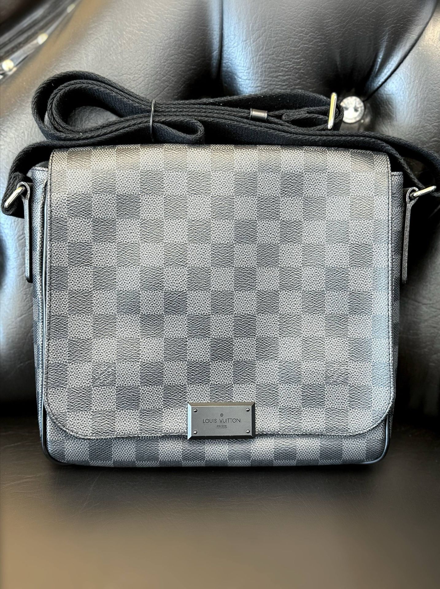 Authentic Louis Vuitton Damier Graphite District PM Messenger Bag