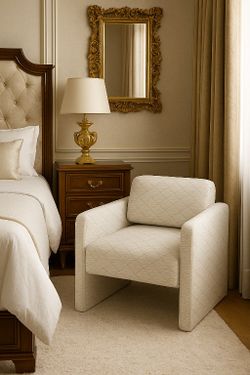 Chair Sofa Teddy Velvet，Modern Armchair with Backrest, Upholstered Single Leisure Chair for Living Room Bedroom Office