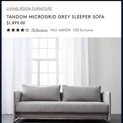 CB2 Tandom Microgrid Sleeper Sofa 