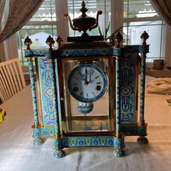 Vintage Chinese Cloisonné Hand Made  Clock