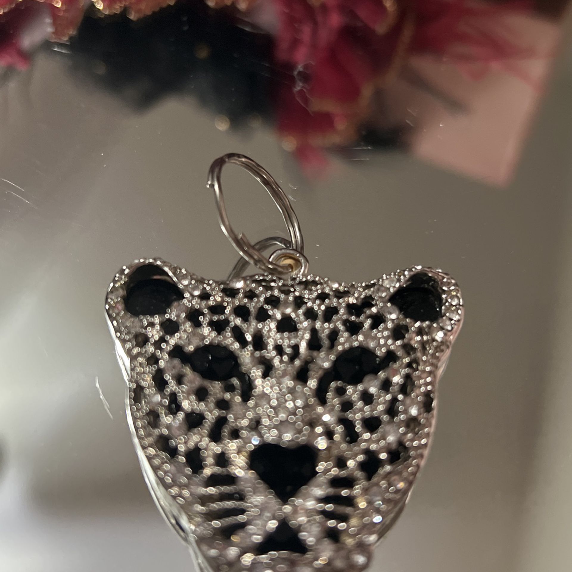 Beautiful! Sparkly Crystal Stone Tiger Keychain/purse Charm 