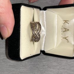 Kay Jewelers Genuine Diamond Ring Size 6 Sterling Silver 925 Promise Engagement Wedding Gift