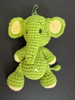 Handmade Crochet Elephant Bag Charm Plush Keychain just $5