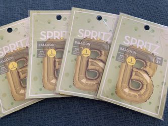 New Set of four 14 inch Gold “B” Balloons