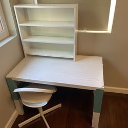 PAHL Desk with add-on unit, white/turquoise, 37 3/4x22 7/8 "