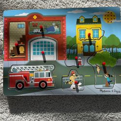 Melissa And Doug Around The Fire Station Sound Puzzle 