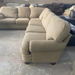 fabric beig sectional 