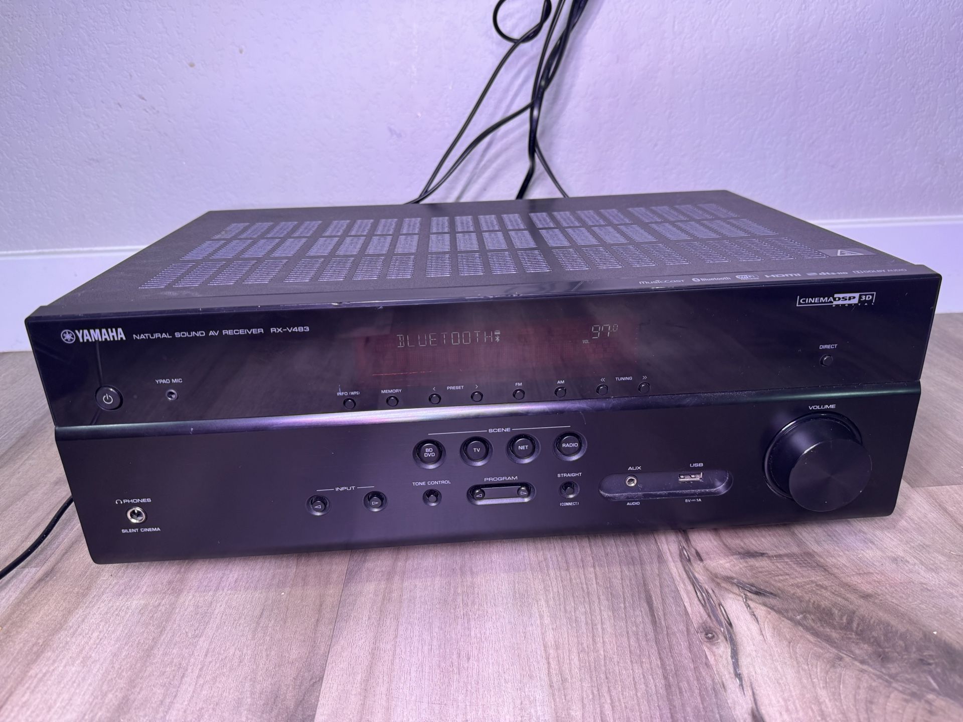 Yamaha RX-V483 5.1-channel home theater receiver with Wi-Fi®, Bluetooth®, and MusicCast