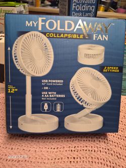NEW IN BOX MyFoldAway Collapsible Fan