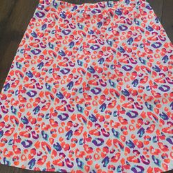 Womans Neón Pink Orange Cheetah Active Skirt Size Large #16