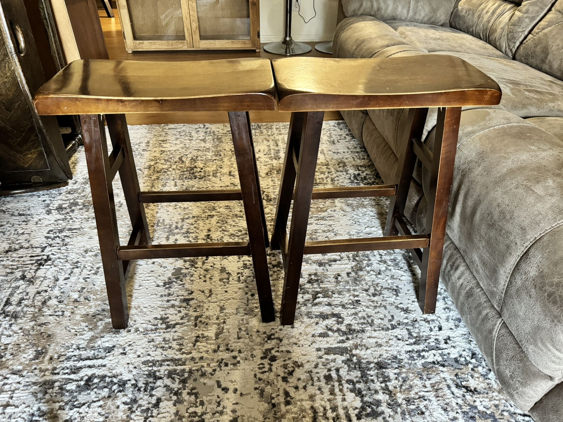 2 Wooden Bar Stools