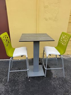 outdoor Bar Stools and Table