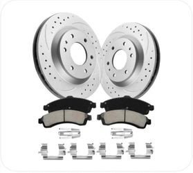 Brake pads and slotted rotors