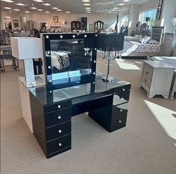 Avery Vanity & Top W/Led Black